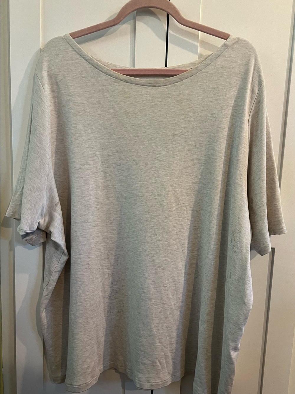 J. Jill Light Gray T-shirt and Open Front Draped Cardigan with Floral Scarf - Picture 2 of 13